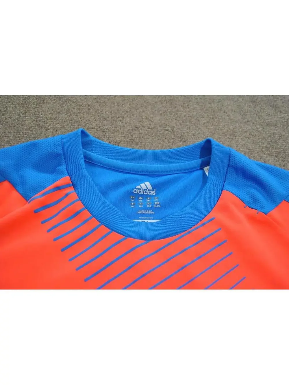 Adidas Soccer Predator Bright Neon Pink Blue Athletic Jersey Shirt Size 2X-Large